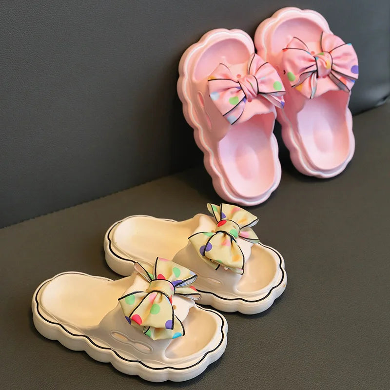 Schleifen-Slipper für Kinder, rutschfest, offen, für den Strand