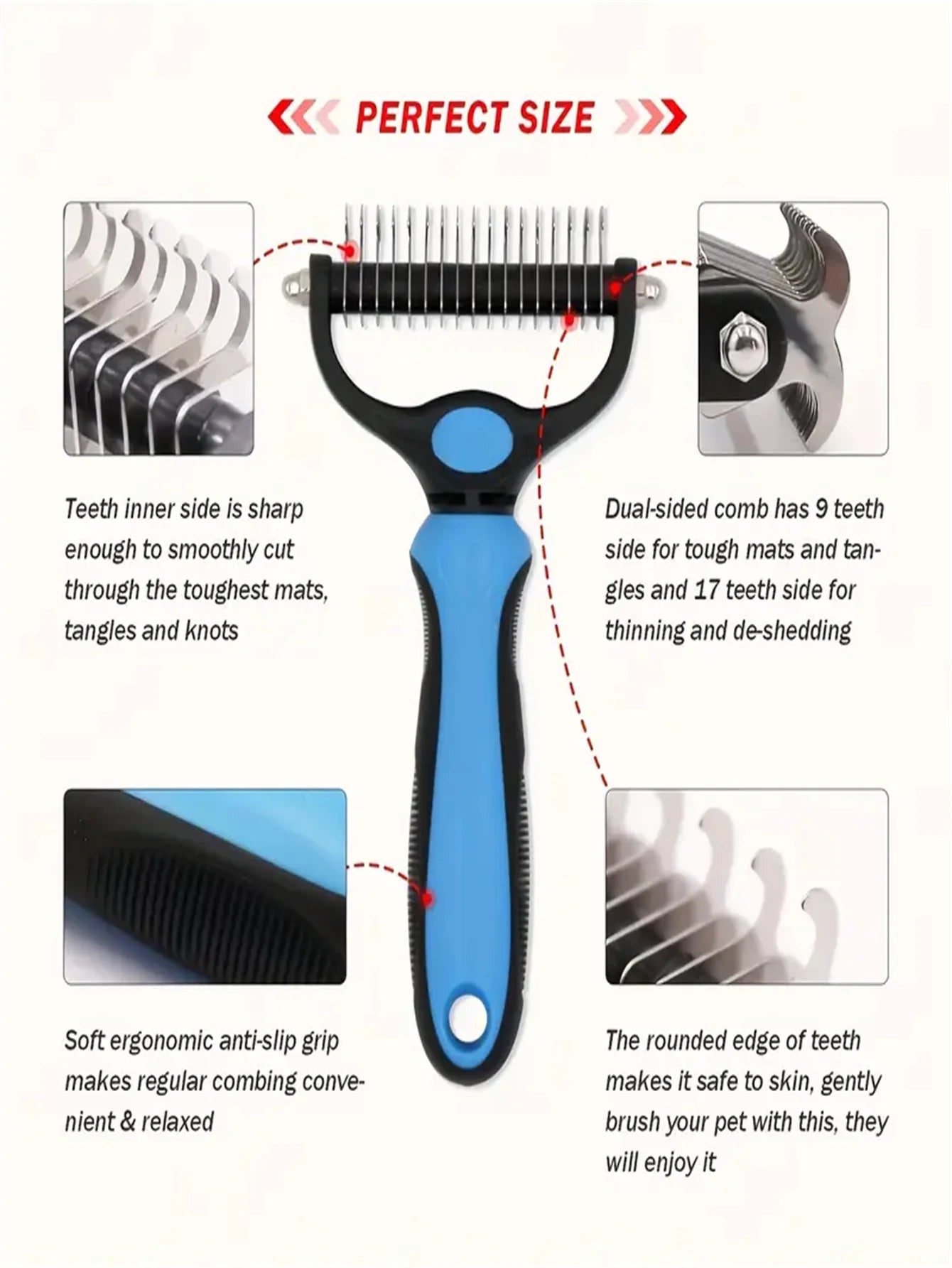 Professional Fur Knot Cutter  Double Sided Dog Undercoat Brush