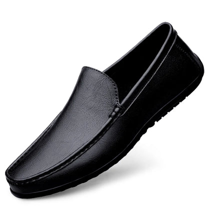 Mocassins en cuir véritable souple pour hommes