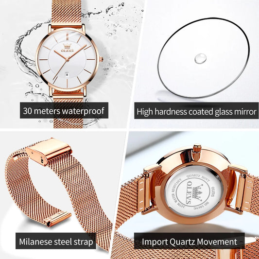 Montre ultra fine – Montre-bracelet à quartz étanche pour homme