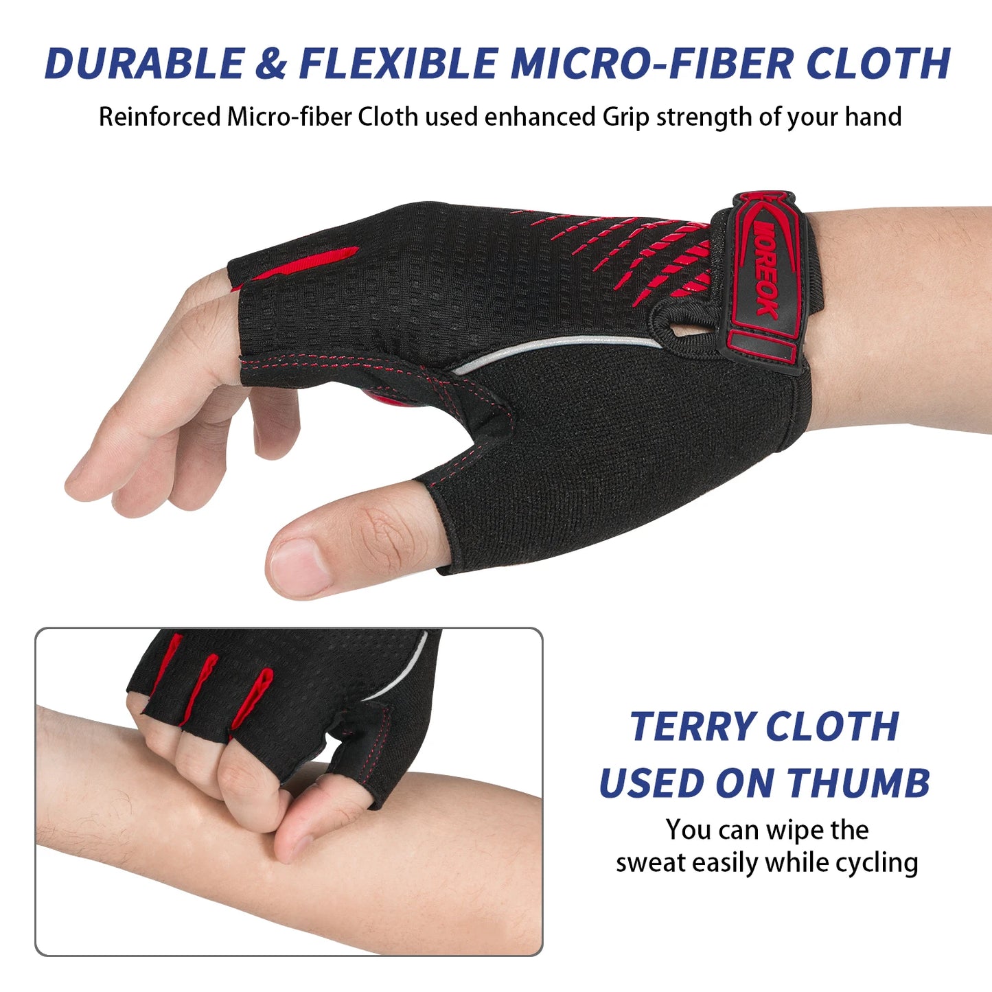 MOREOK Breathable Shock-Absorbing Bike Gloves