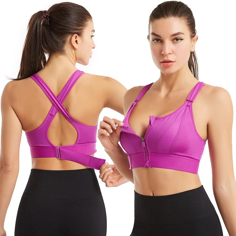 Front - Zip Plus Size Yoga Set for Women