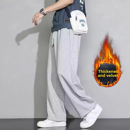 Men's Plus Size Loose Fit Fleece‑Lined Sweatpants