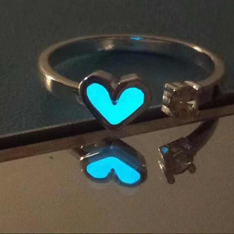 Heart Luminous Glowing Heart Gaming Couple Rings