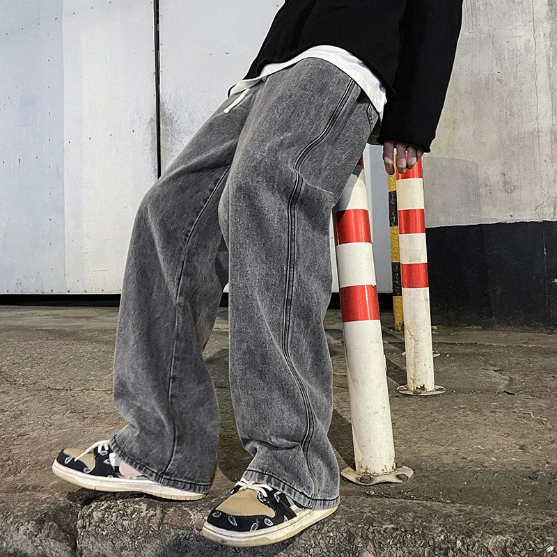 Pantalon/jean ample hip-hop streetwear pour hommes