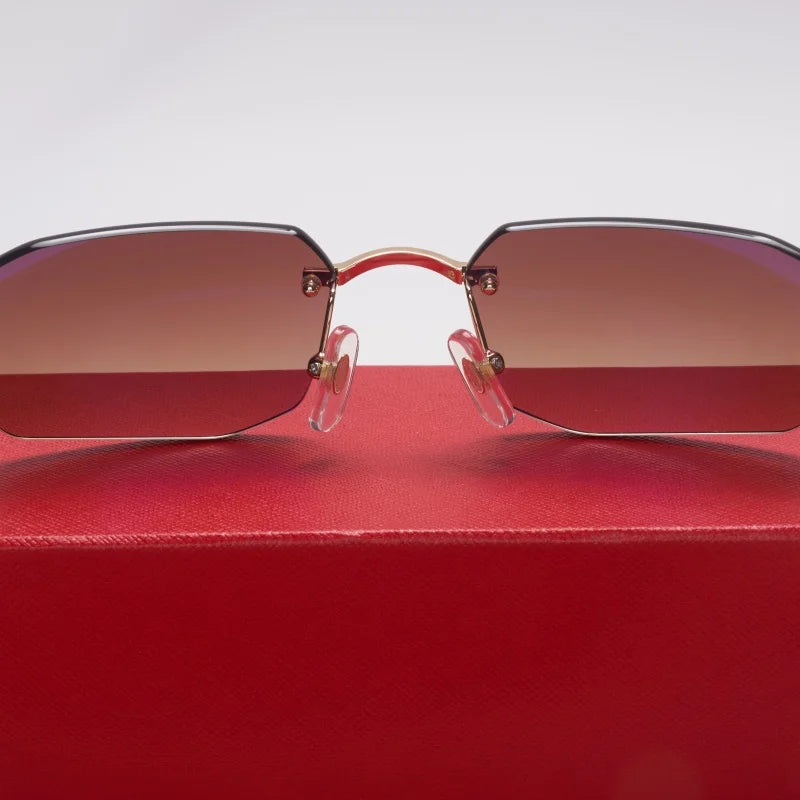 Randlose rechteckige Sonnenbrille für Damen