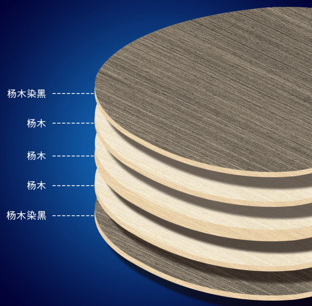 Raquette de tennis de table à manche long – Raquette de ping-pong bleue avec revêtement à haute adhérence