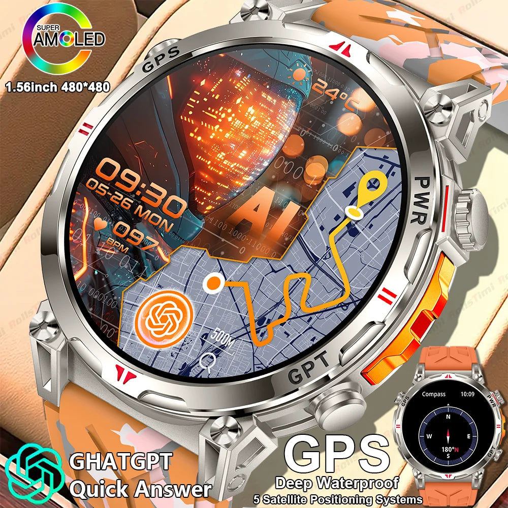 Unisex T-Rex3 GPS Sports Smartwatch – Fitness Tracker Heart Rate Monitor 3ATM Waterproof Smart Watch
