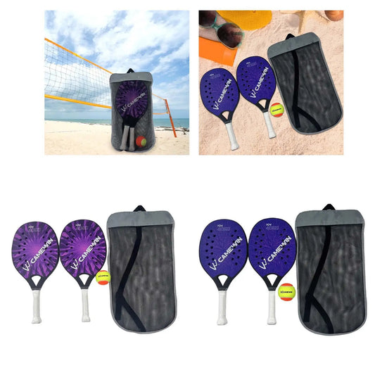 Kids Beach Tennis Racket Set Lightweight EVA Core Portable Beach Paddle Rackets