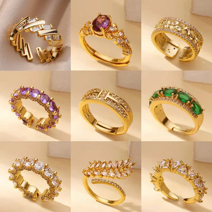 Women's Open Geometric Zircon Engagement Rings