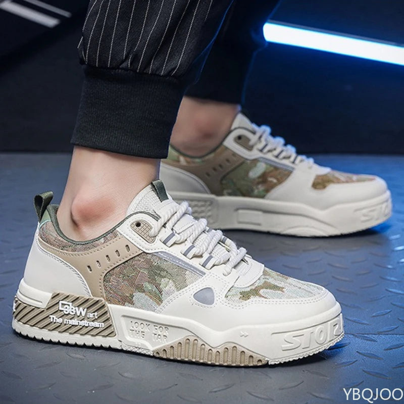 Herren Canvas Sneakers Atmungsaktiv Dicke Sohle