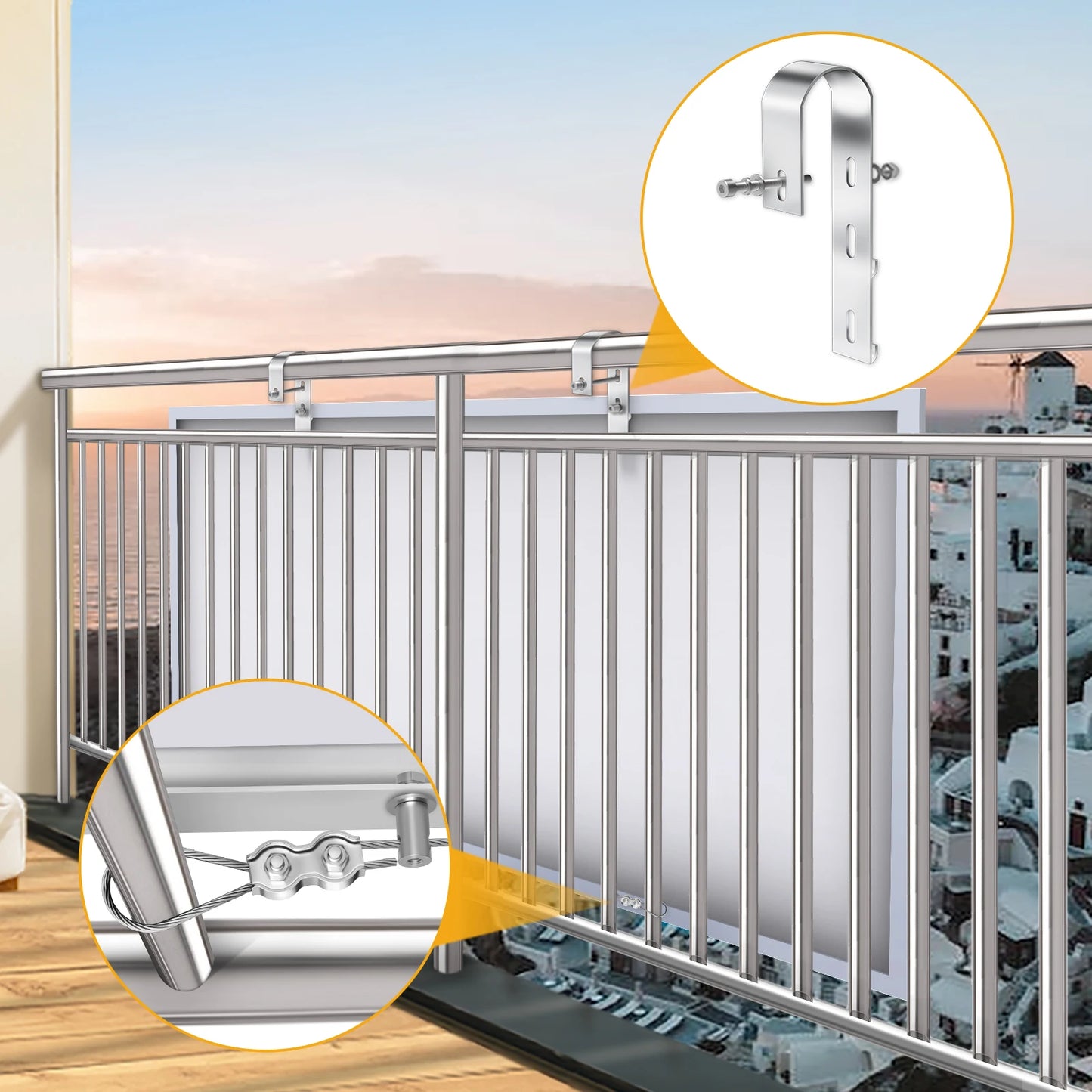 Aluminium Solar Panel Bracket Hook For Balcony