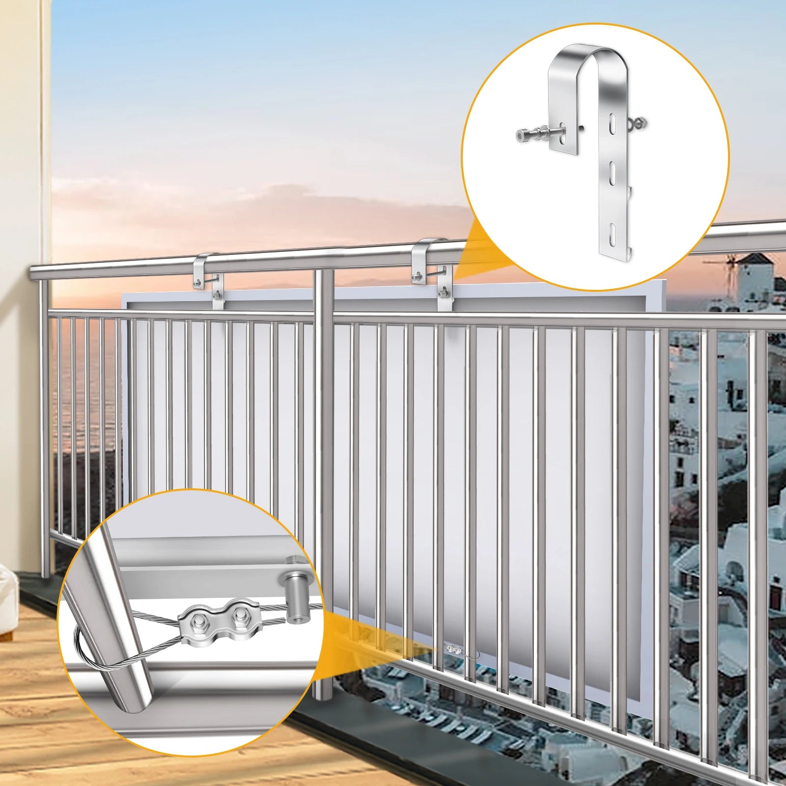 Aluminium Solar Panel Bracket Hook For Balcony