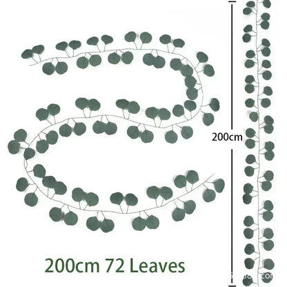6.5ft Artificial Eucalyptus Garland Greenery Leaves