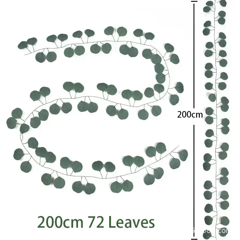 Feuilles de verdure de guirlande d'eucalyptus artificielle de 6,5 pieds