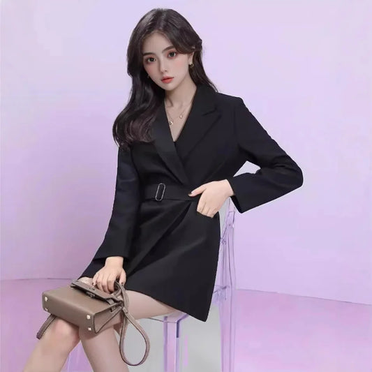 Langärmliges Mini-Blazerkleid für Damen