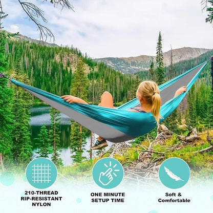 Portable Color-Matching Camping Hammock for 1-2 Persons