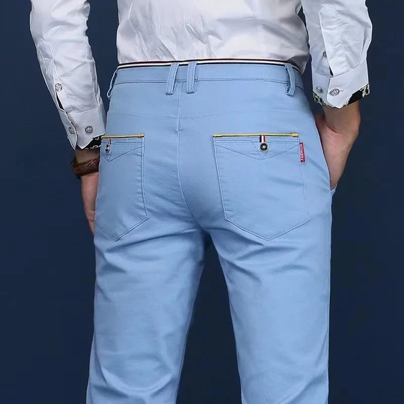 6-Color Slim Fit Korean Casual Trousers