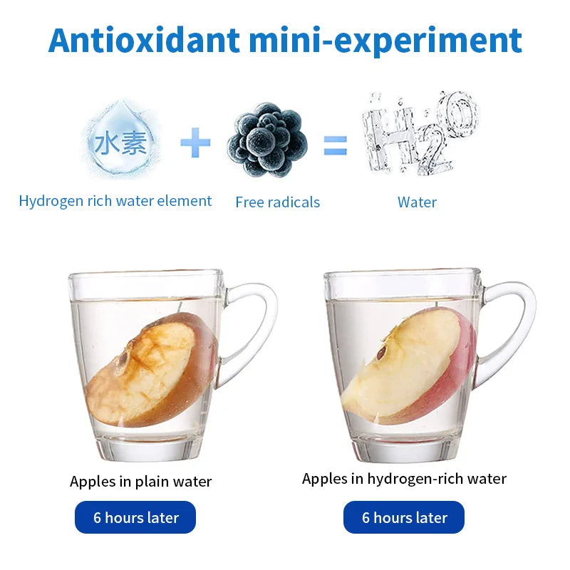 Tragbarer wasserstoffreicher Wasserbecher aus Titan mit Lonisator