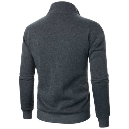 Men's Casual Zipper Stand Collar Hoodie