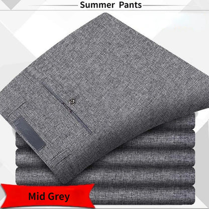 Summer High Waist Lightweight Men's Suit Pants