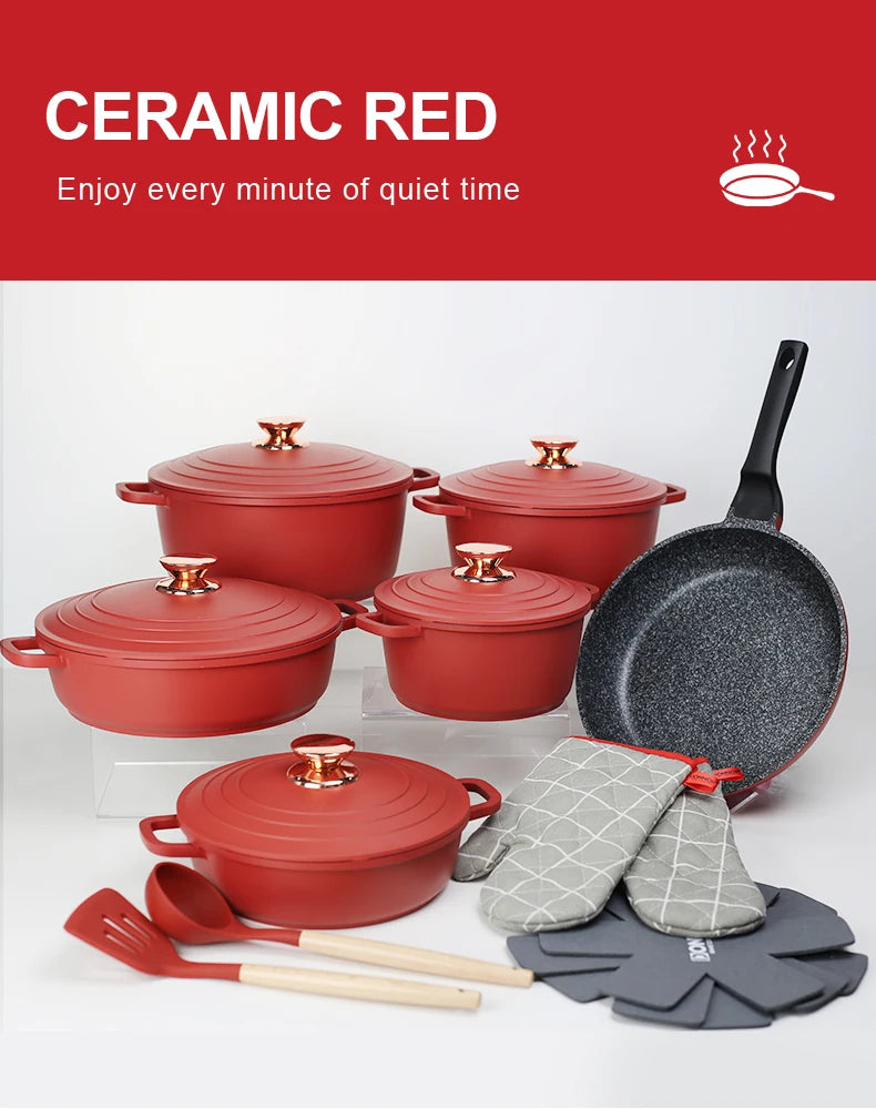 Batterie de cuisine portative en aluminium