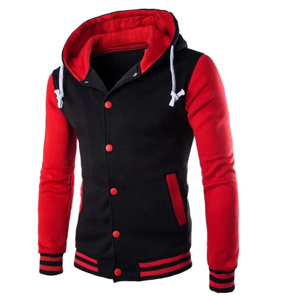 Men's Slim Fit Baseball Hoodie Jacket