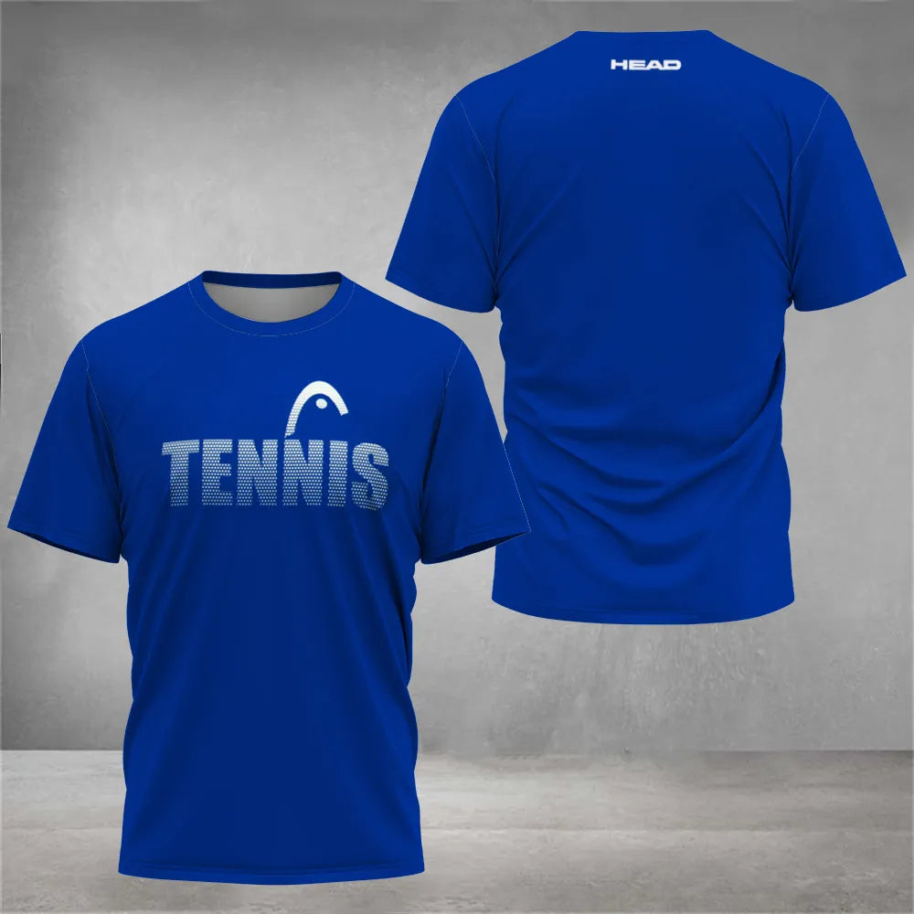 Atmungsaktives, einfarbig bedrucktes Herren-Tennisshirt