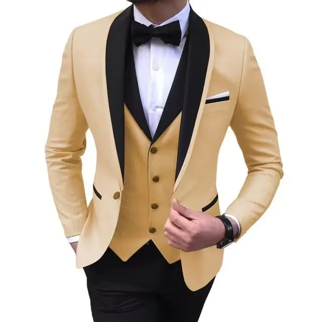 Costume de mariage slim 3 pièces pour hommes
