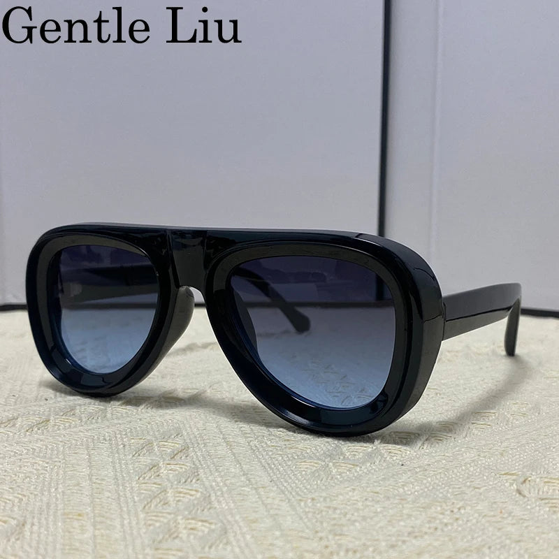 Men's Steampunk UV400 Oval Frame Sunglasses