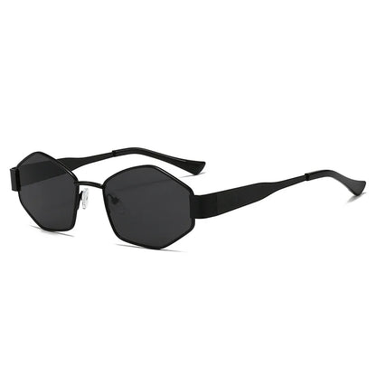 Unisex Trendy Metal Outdoor Hexagon Sunglasses
