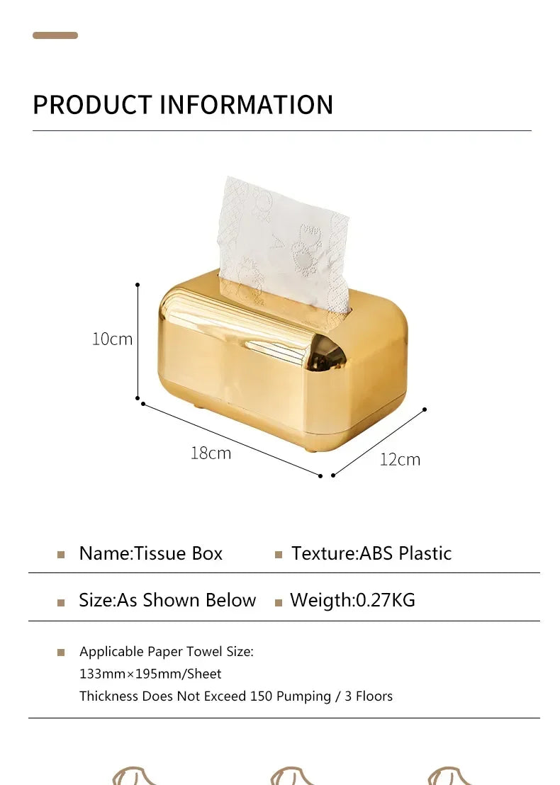 Golden Kitchen Tissue Box Holder