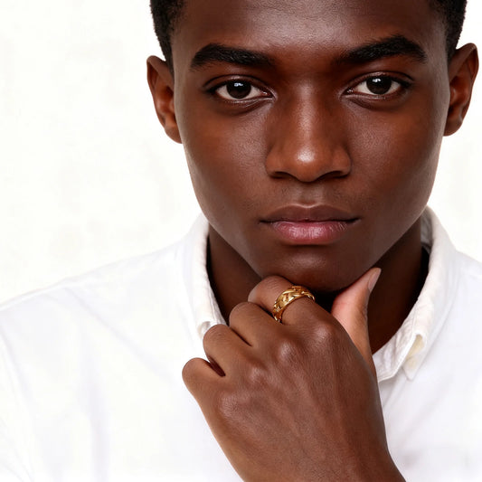 Men’s Stainless Steel Miami Cuban Chain Ring – Curb Link Band Ring