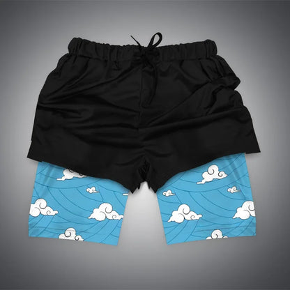 Dragon Ball & One Piece Anime Print Gym Shorts