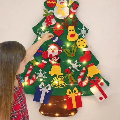 Sapin de Noël en feutre avec lumières à faire soi-même