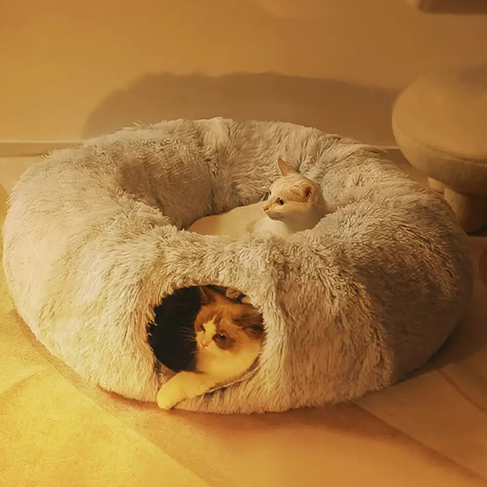 Tunnel de nid chaud pliable pour animaux de compagnie