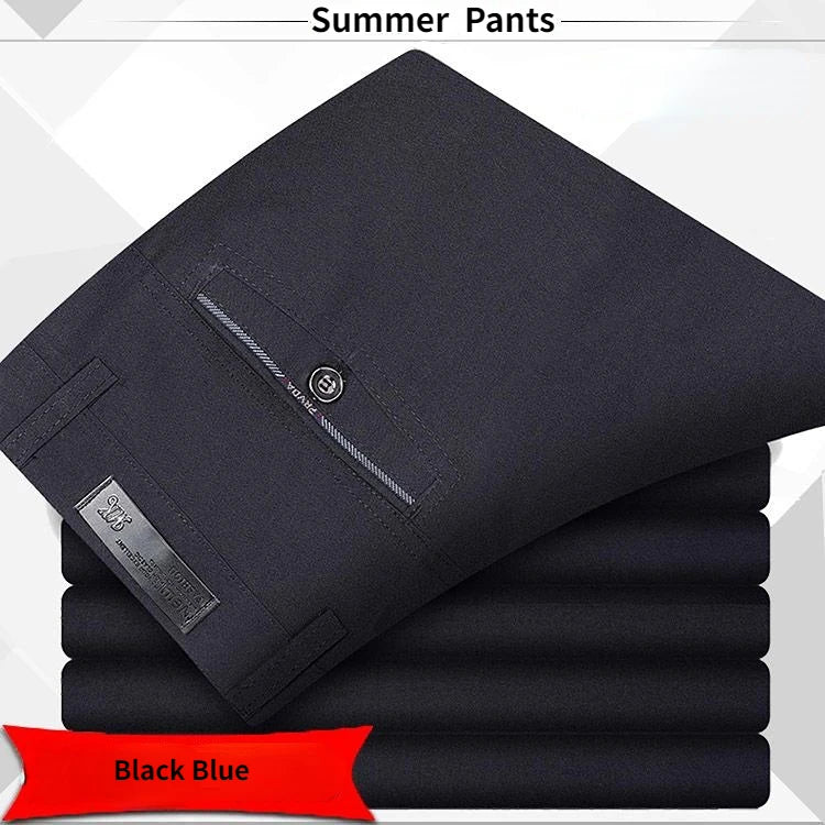 Summer High Waist Lightweight Men's Suit Pants