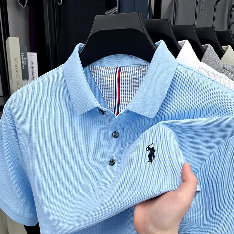 Men's Summer Cotton Embroidery Golf Polo Shirt
