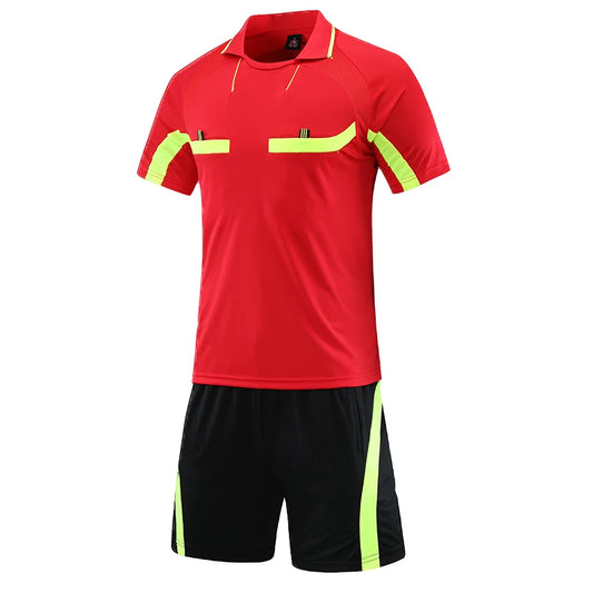 Men's Lightweight Turn Down Collar Soccer Referee Kit