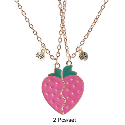 2 herzförmige Magnet-Panda-Halsketten