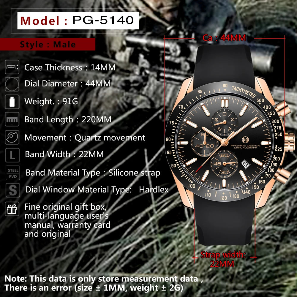 Men's Quartz Watch - Sports Waterproof Watch