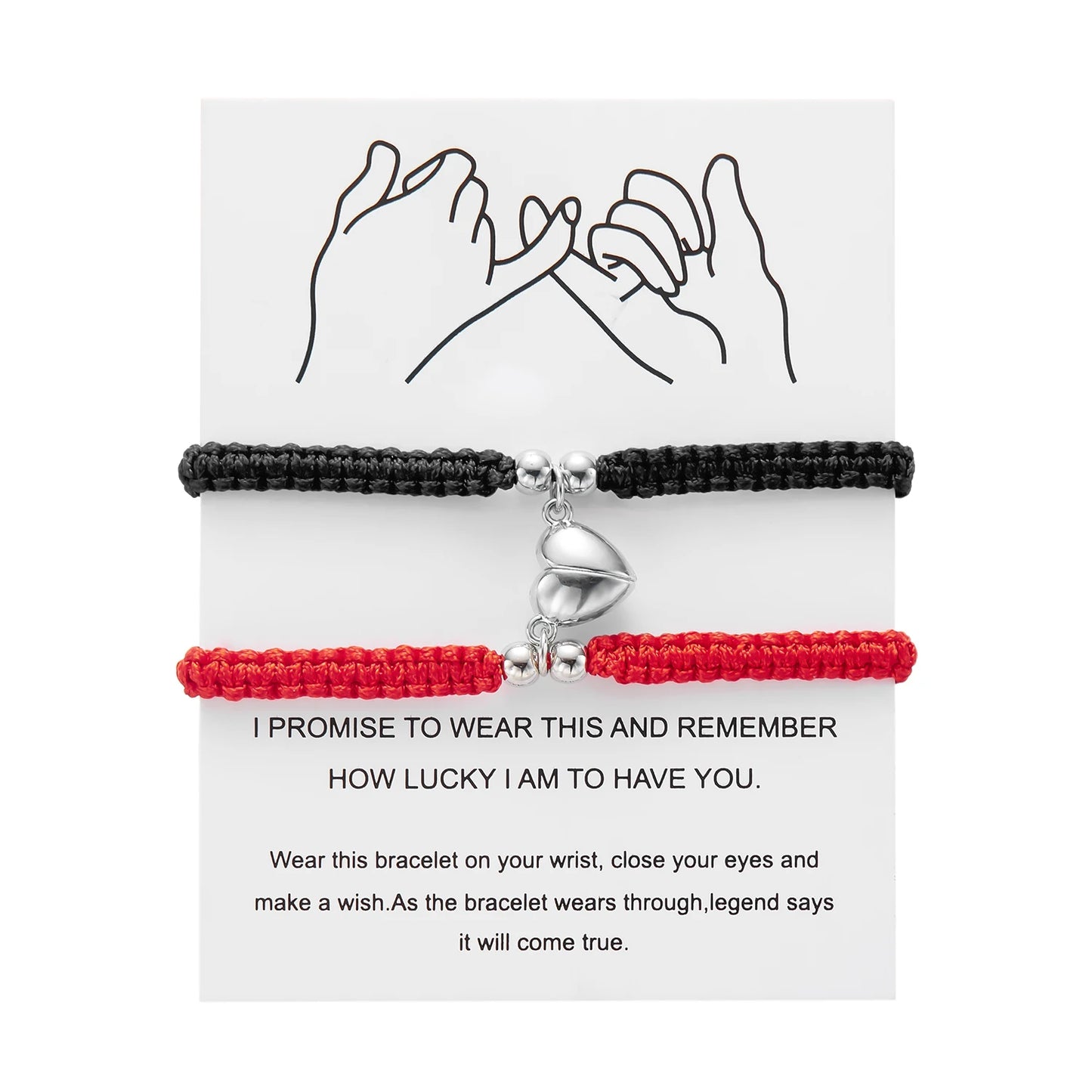 Bracelets magnétiques pour couples en corde tressée à la main