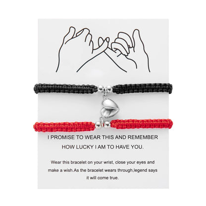 Bracelets magnétiques pour couples en corde tressée à la main