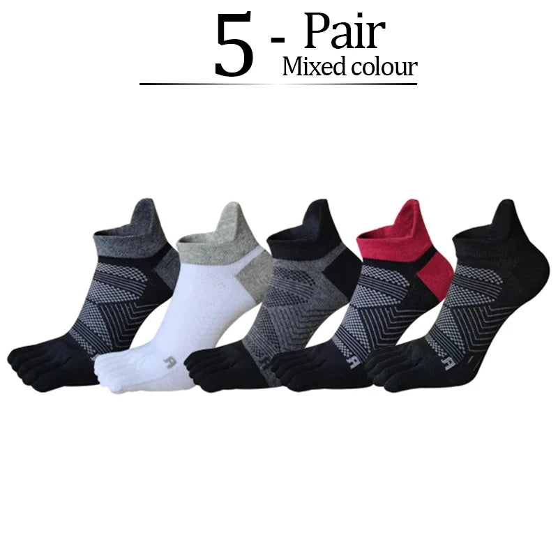5 Pairs Men's Cotton Sports Athletic Crew Socks