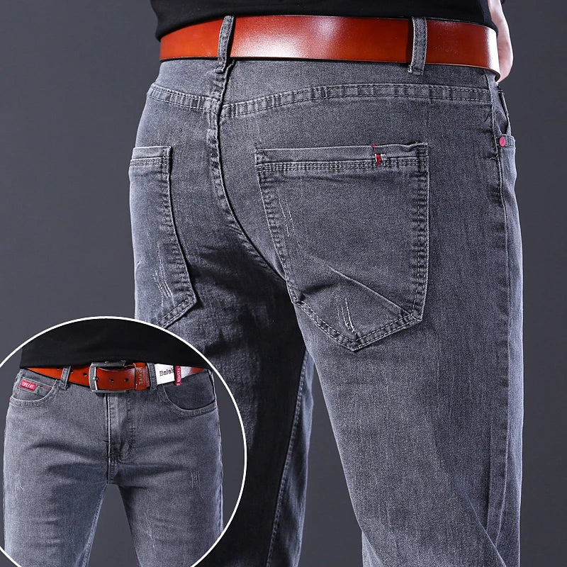 Jeans taille moyenne de style coréen pour hommes