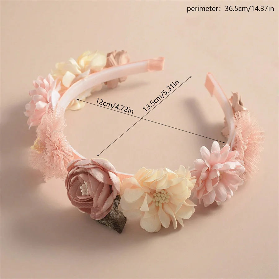 Serre-têtes faits main pour fille, avec perles, plumes, papillons et fleurs