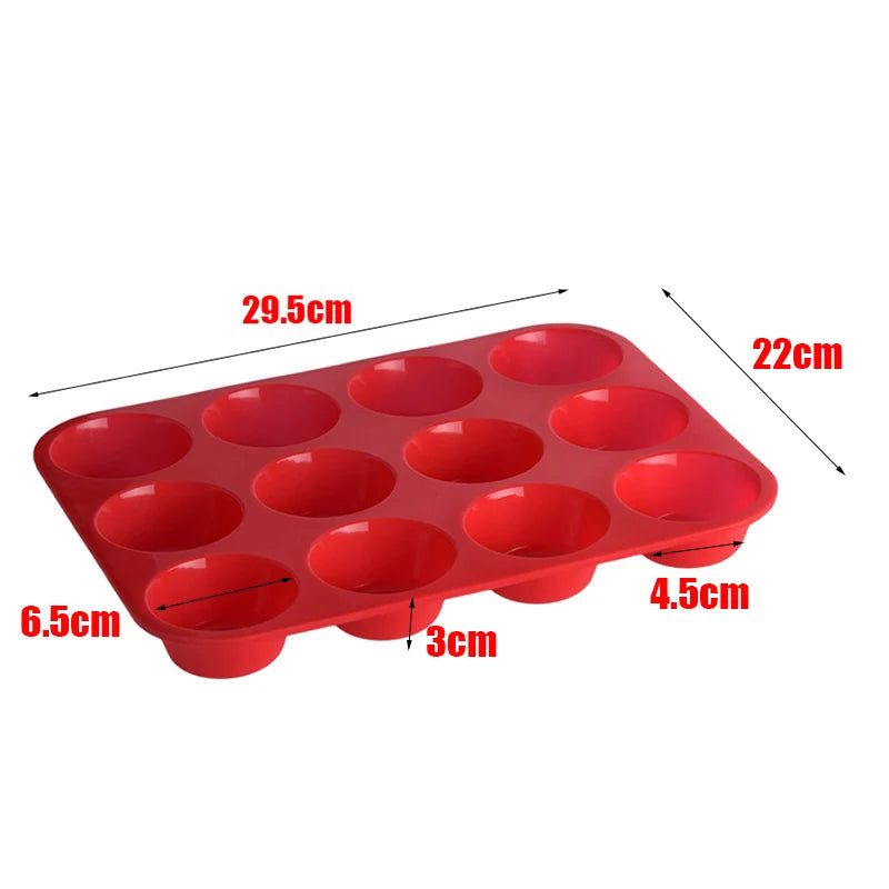 12-Cup Non-Stick Silicone Muffin Baking Pan