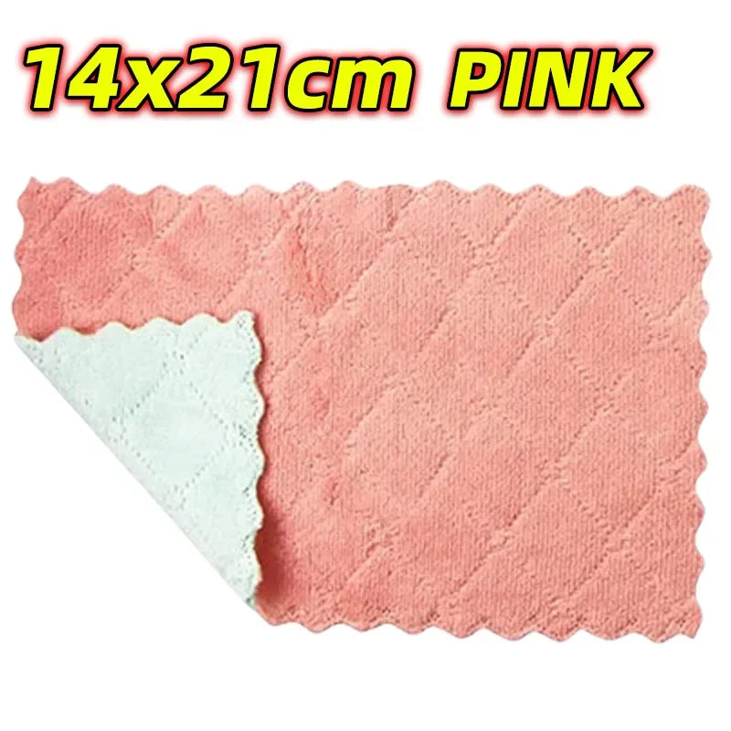 Fast-Drying Coral Velvet Kitchen Towels