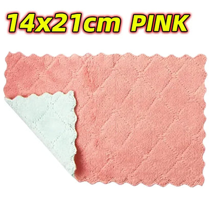 Fast-Drying Coral Velvet Kitchen Towels