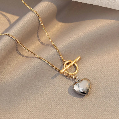 Titanium Steel Love Heart Necklace for Women